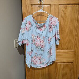 Flora Nikrooz Light Blue Floral Design Pajama Set